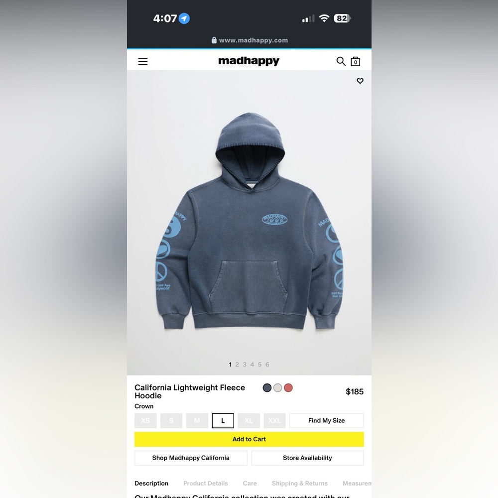 Madhappy Blue Hoodie and sweatpants ( both light weight )